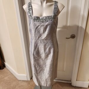 Lafayette 148 new with tags silk metallic blue dress size 8